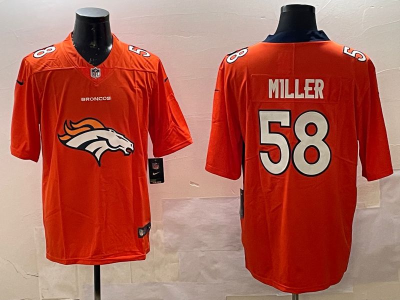 Men Denver Broncos #58 Miller Orange Brigade standard 2025 Nike Limited NFL Jersey style 1